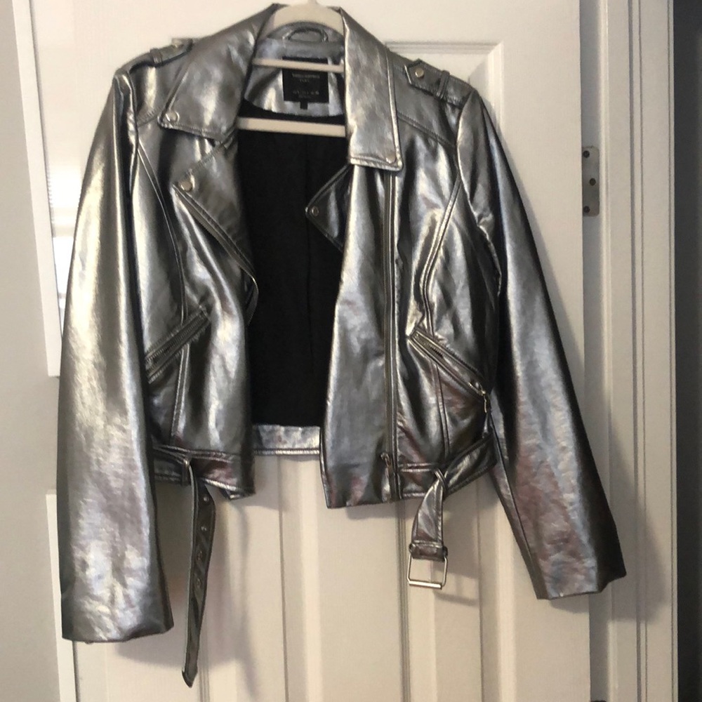 ZARA metallic Moto jacket